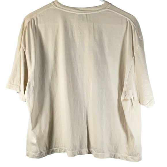 Cream Graphic Tee with Red and Blue Print - Picture 4 of 4